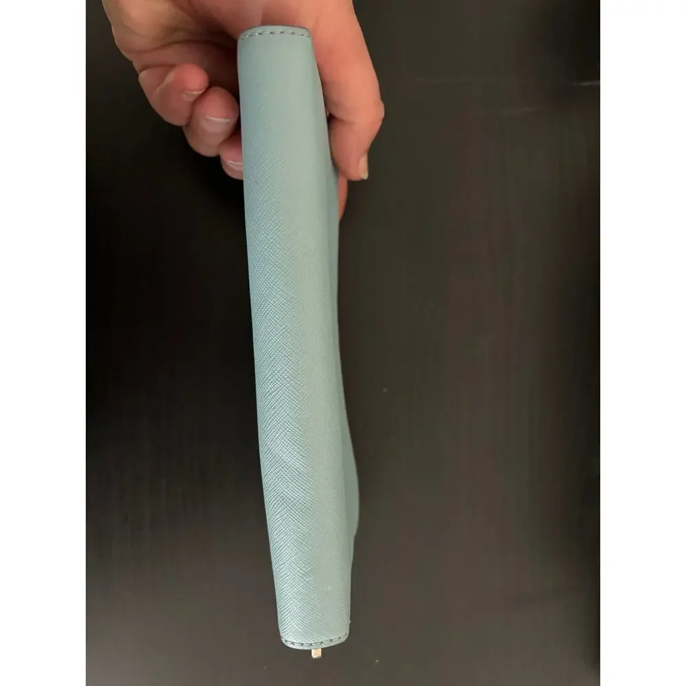Kate Spade Leather Wallet Light Blue Zip Around